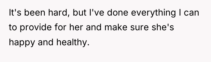 It's been hard, but I've done everything I can to...
