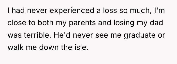 I had never experienced a loss so much, I'm close...