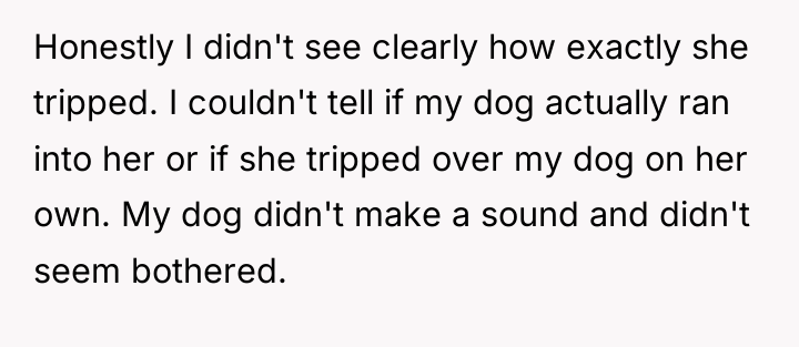 Honestly I didn't see clearly how exactly she tripped. I...
