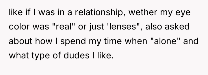 like if I was in a relationship, wether my eye...