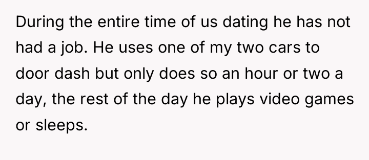 During the entire time of us dating he has not...