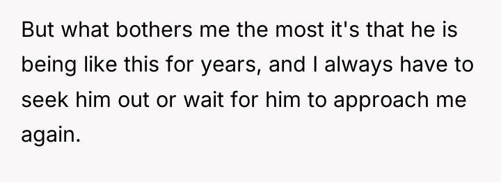 But what bothers me the most it's that he is...
