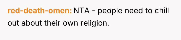 red-death-omen NTA - people need to chill out about their...