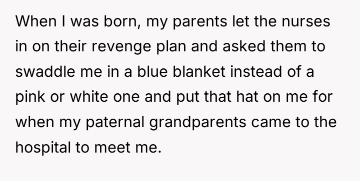 When I was born, my parents let the nurses in...