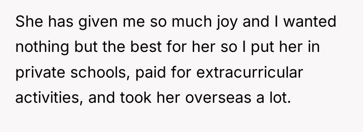 She has given me so much joy and I wanted...