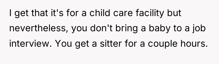 I get that it's for a child care facility but...