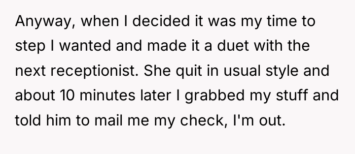 Anyway, when I decided it was my time to step...