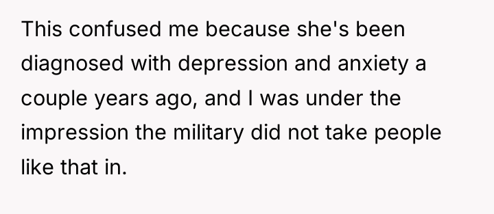 This confused me because she's been diagnosed with depression and...