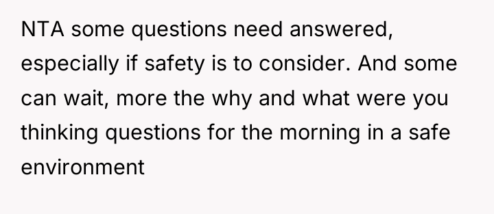 NTA some questions need answered, especially if safety is to...