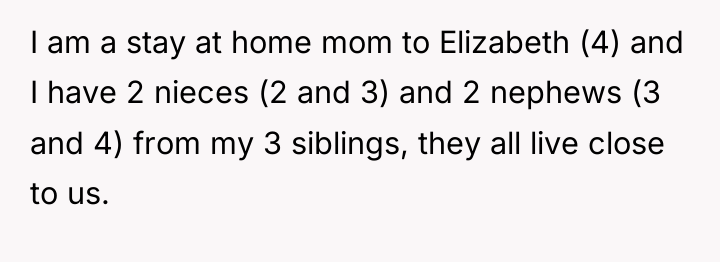 I am a stay at home mom to Elizabeth (4)...