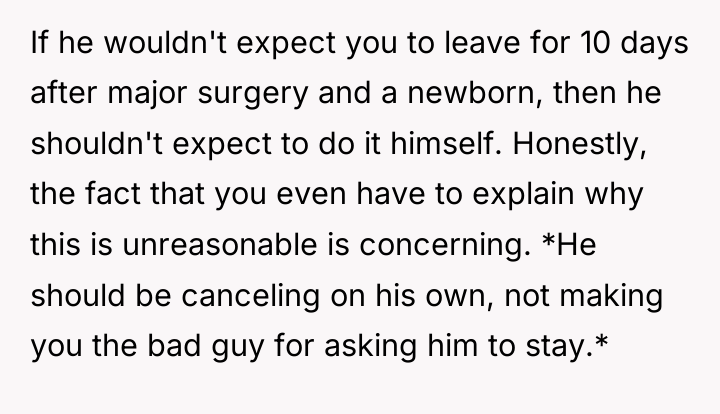 If he wouldn't expect you to leave for 10 days...