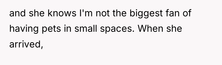 and she knows I'm not the biggest fan of having...