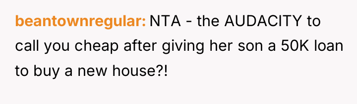 beantownregular NTA - the AUDACITY to call you cheap after...