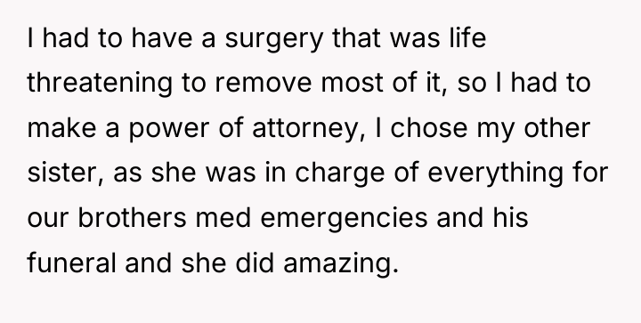 I had to have a surgery that was life threatening...