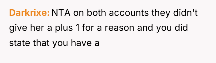 Darkrixe NTA on both accounts they didn't give her a...