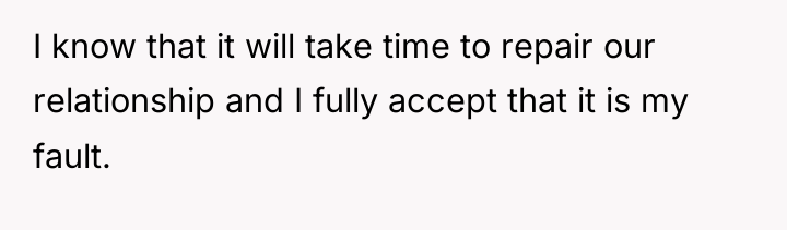 I know that it will take time to repair our...