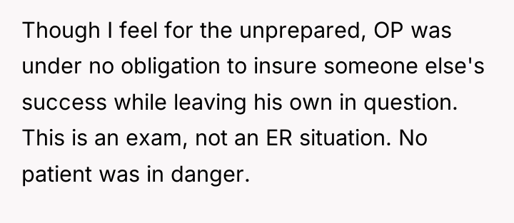 Though I feel for the unprepared, OP was under no...