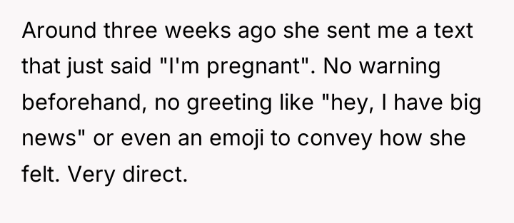 Around three weeks ago she sent me a text that...