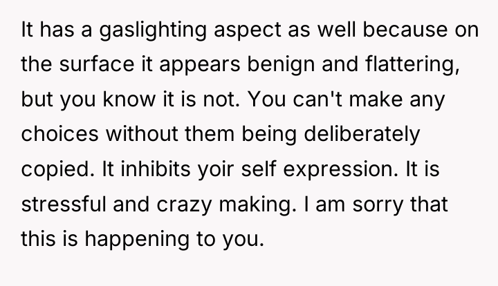 It has a gaslighting aspect as well because on the...