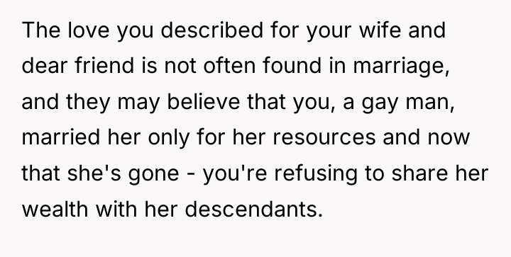 The love you described for your wife and dear friend...