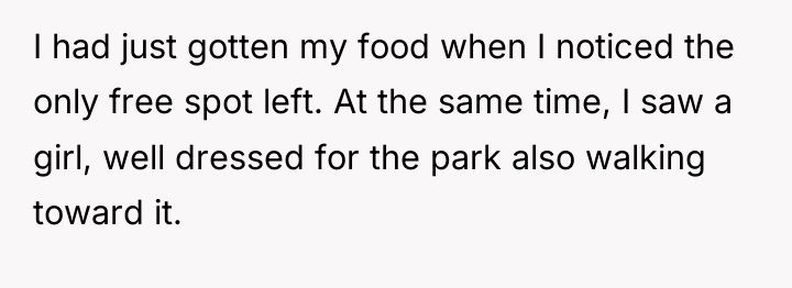 I had just gotten my food when I noticed the...