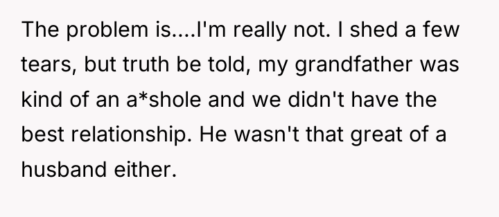 The problem is....I'm really not. I shed a few tears,...