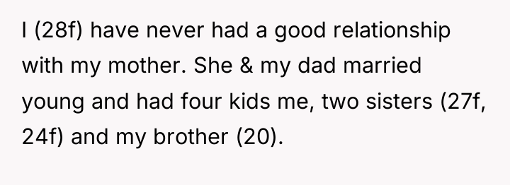 I (28f) have never had a good relationship with my...