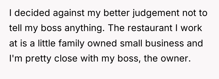 I decided against my better judgement not to tell my...