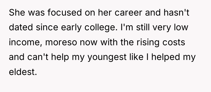 She was focused on her career and hasn't dated since...