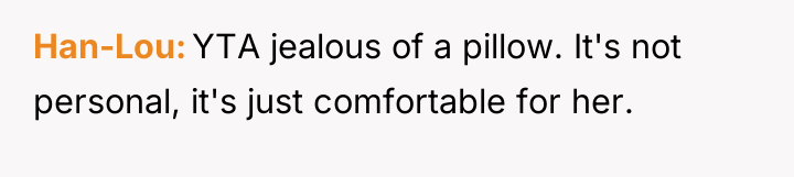 Han-Lou YTA jealous of a pillow. It's not personal, it's...