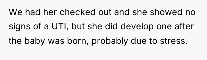 We had her checked out and she showed no signs...