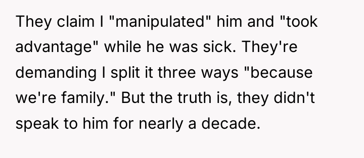 They claim I "manipulated" him and "took advantage" while he...