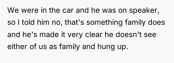 We were in the car and he was on speaker,...