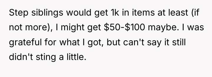 Step siblings would get 1k in items at least (if...