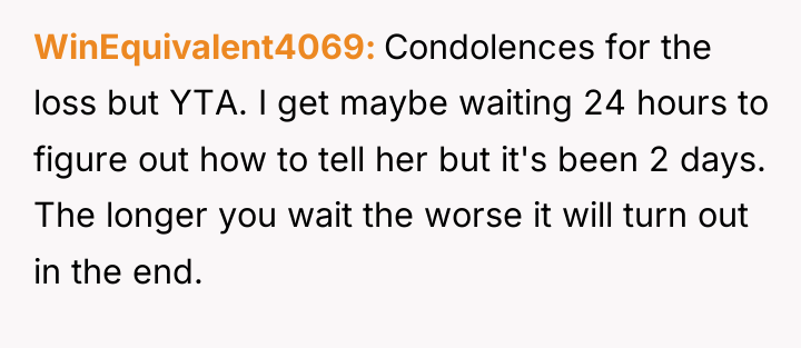 WinEquivalent4069 Condolences for the loss but YTA. I get maybe...