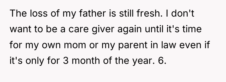 The loss of my father is still fresh. I don't...