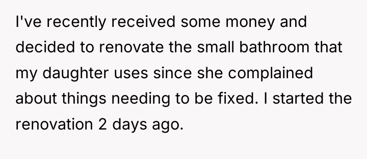 I've recently received some money and decided to renovate the...