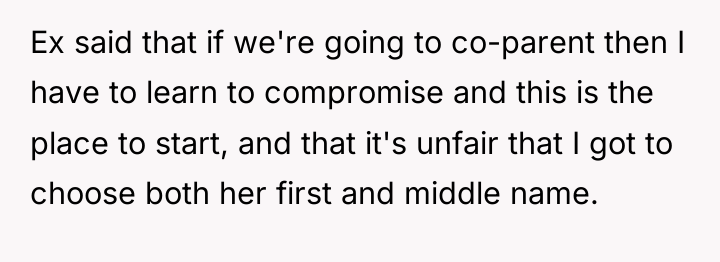 Ex said that if we're going to co-parent then I...