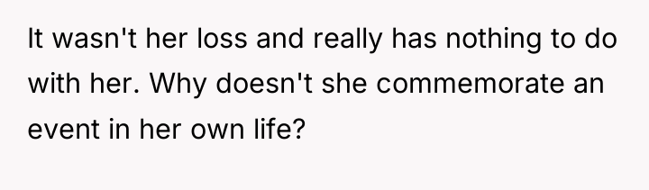 It wasn't her loss and really has nothing to do...