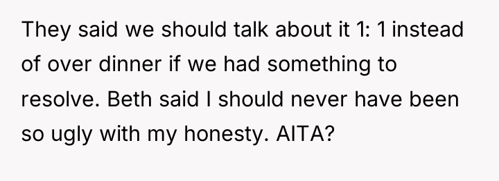 They said we should talk about it 1: 1 instead...
