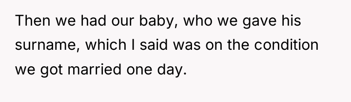 Then we had our baby, who we gave his surname,...