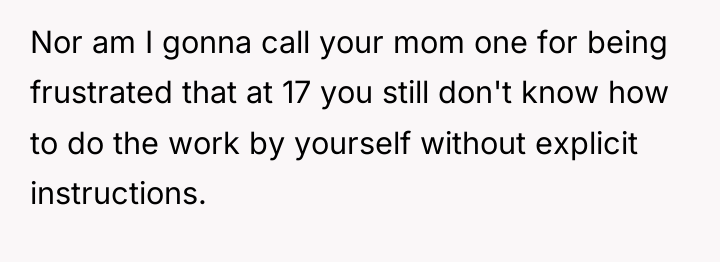 Nor am I gonna call your mom one for being...