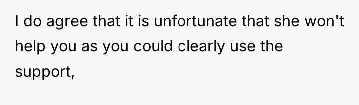 I do agree that it is unfortunate that she won't...
