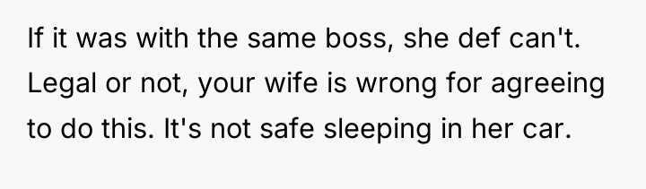 If it was with the same boss, she def can't....