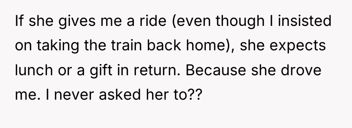 If she gives me a ride (even though I insisted...