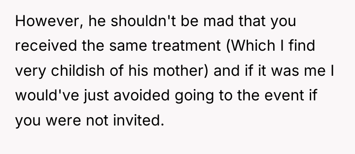 However, he shouldn't be mad that you received the same...