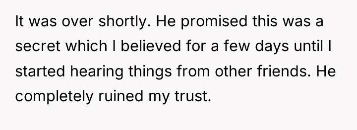It was over shortly. He promised this was a secret...