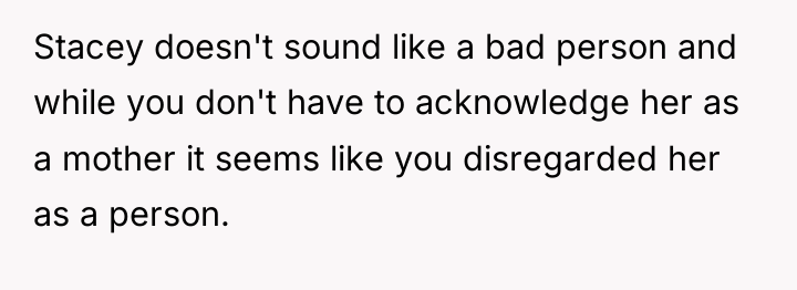 Stacey doesn't sound like a bad person and while you...