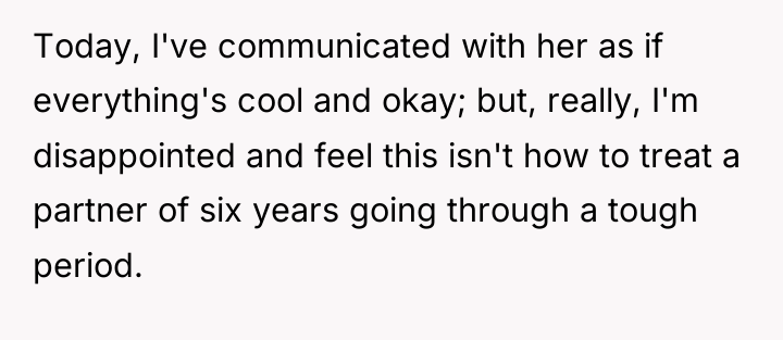 Today, I've communicated with her as if everything's cool and...