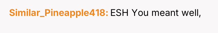 Similar_Pineapple418 ESH You meant well,